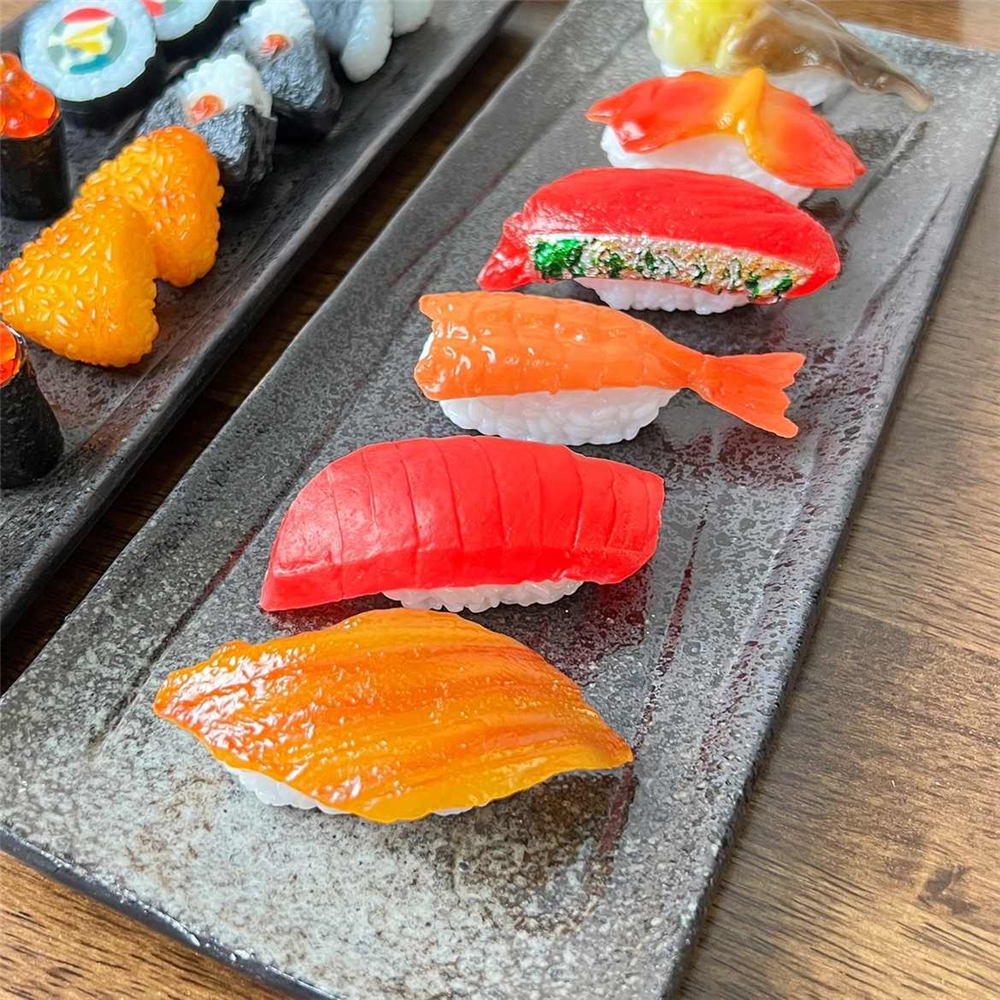 artificial fake simulation of food Tempura Oshizushi Chirashi Temaki Gunkan Maki Nigiri Sushi Sashimi Rice seafood sushi
