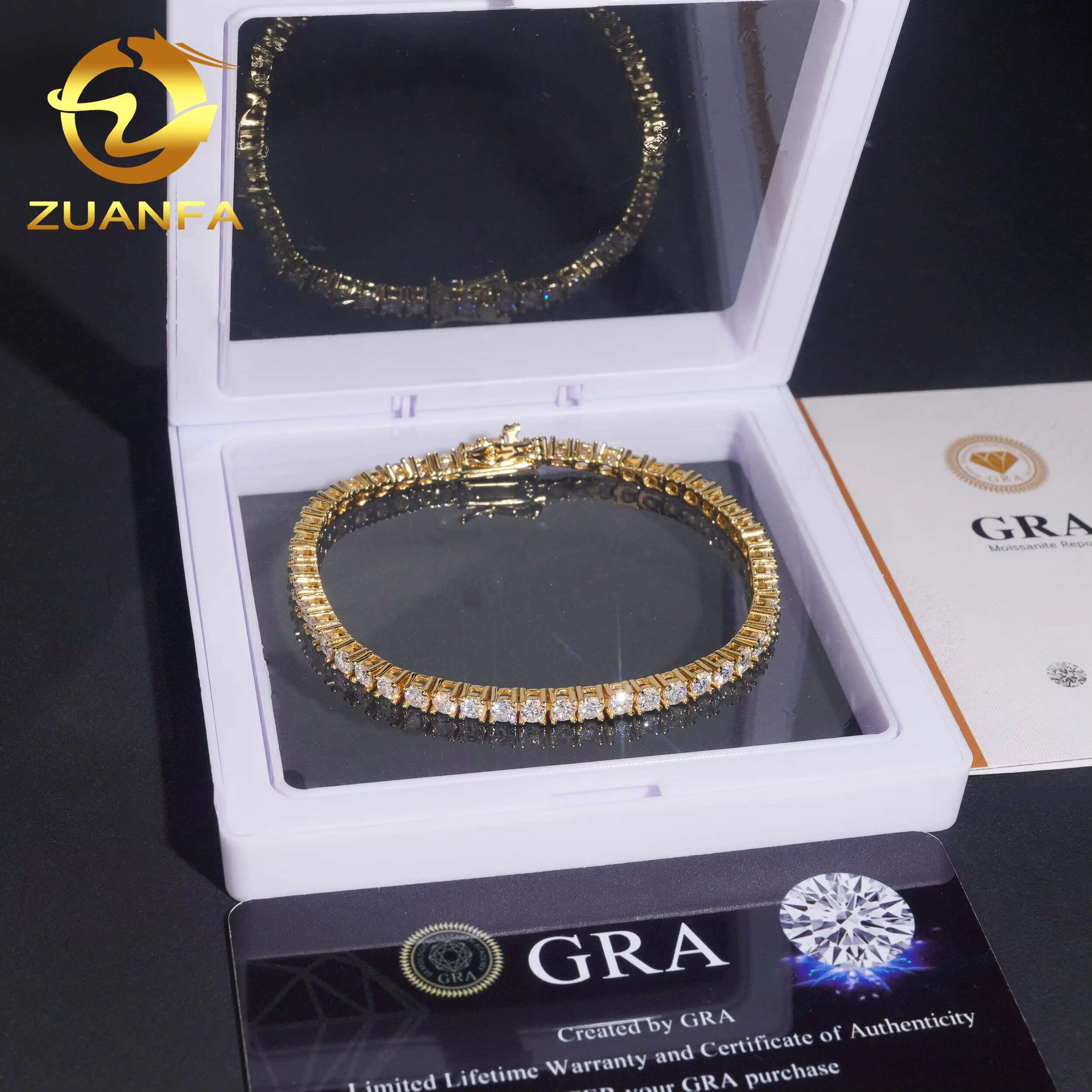 Local Stock Fast Shipping Classic Prong Setting 925 Silver 3mm VVS Moissanite Tennis Bracelet