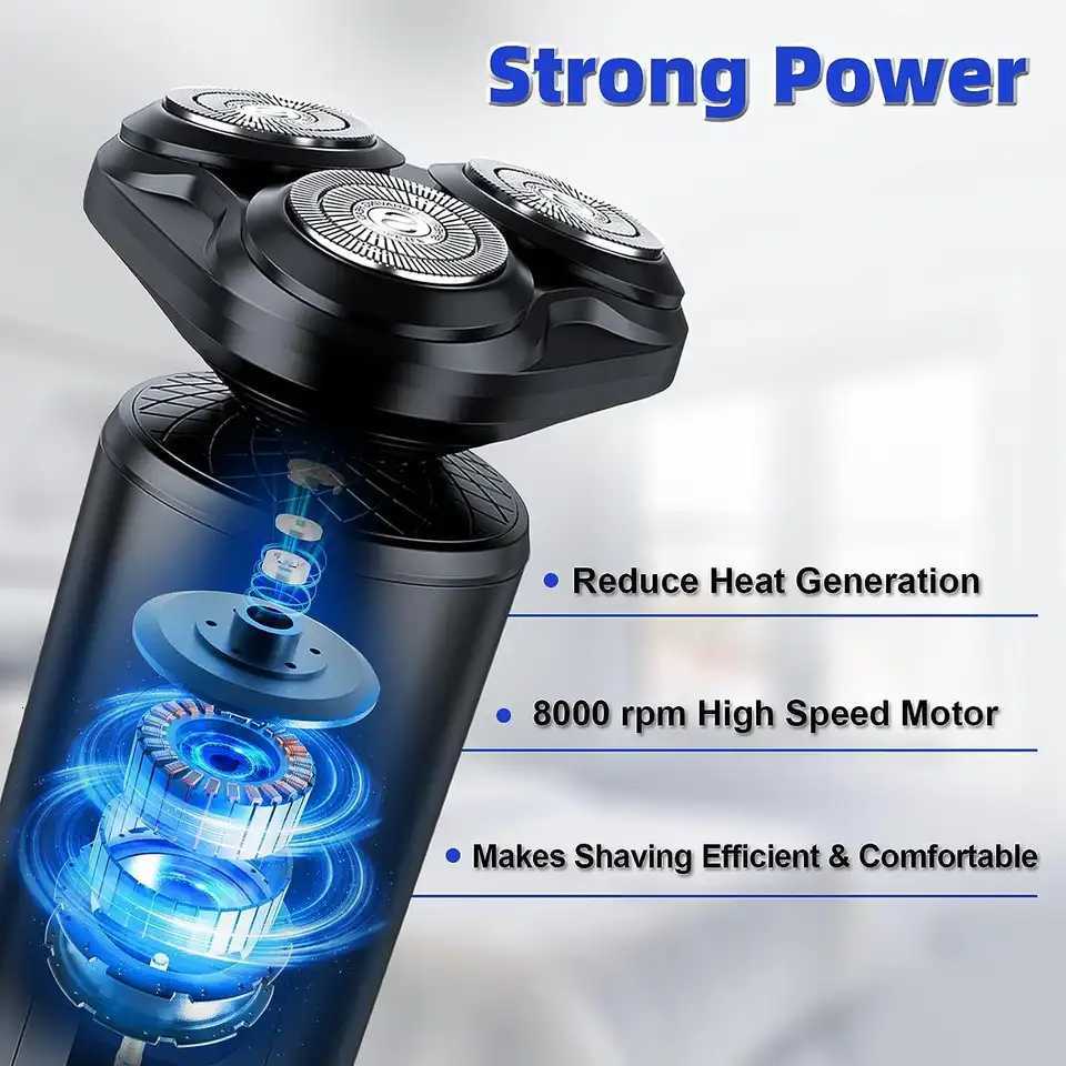 3 IN 1 Electric Razor for Men Rechargeable Electric Shavers with Nose Hair Beard Trimmer Groing Kit Shaving Machine G250712