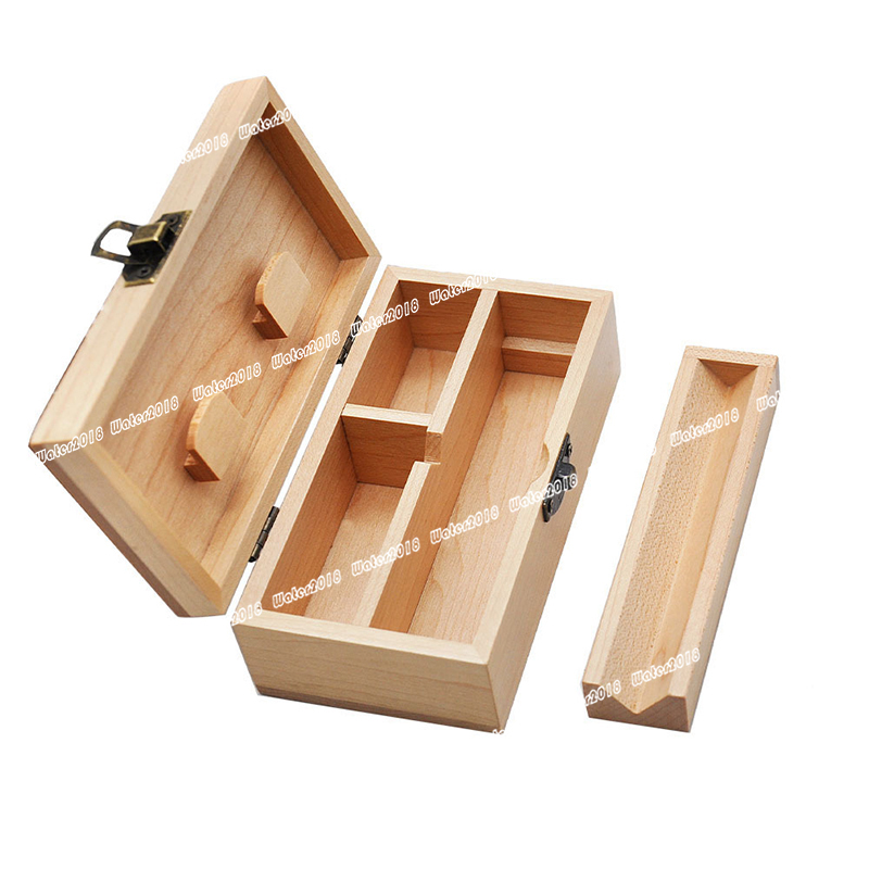 Natural Handmade Tobacco Wooden Stash Case Box Rolling Tray Wood Tobacco Herb Box Smoke Pipe Accessories 173*120*50MM