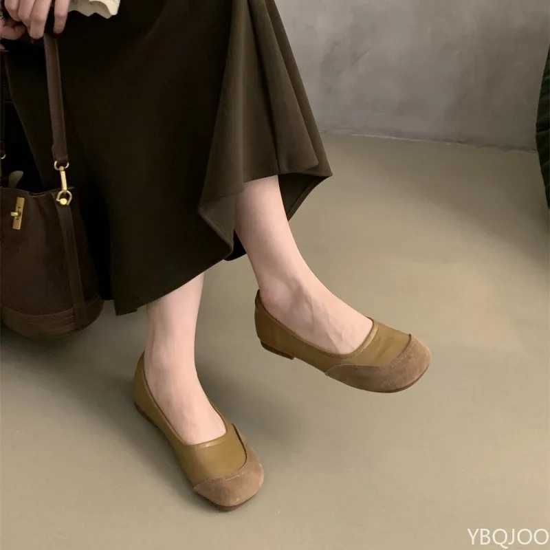 Comfortable versatile shallow mouth single shoes for daily commuting spring autumn new round toe cute casual womens flat shoes XJ250712
