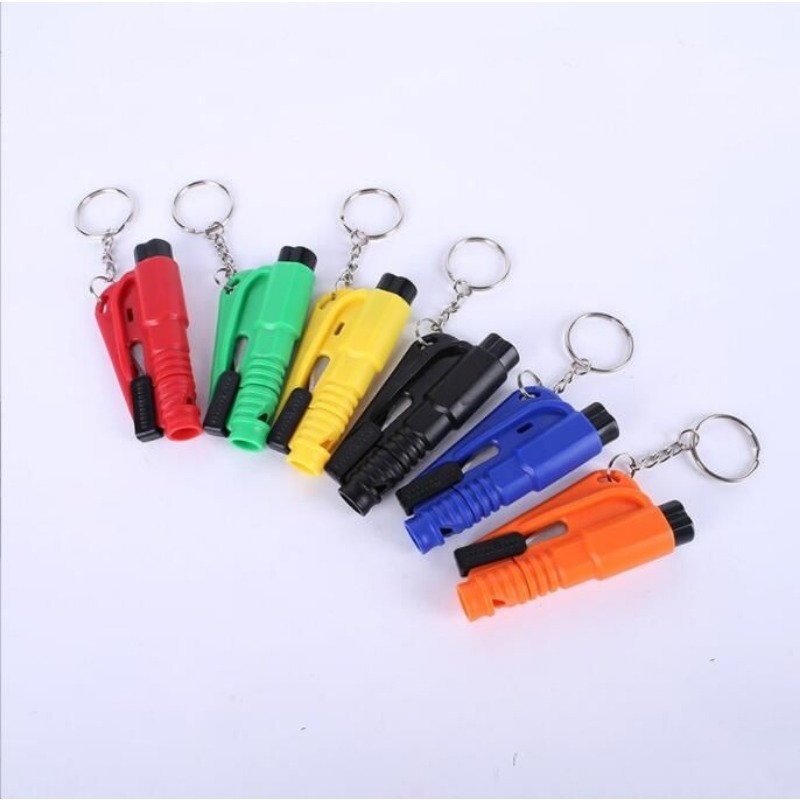 Life Saving Hammer Key Chain Rings Portable Self Defense Emergency Rescue Car Accessories Seat Belt Window Break Tools Safety Glass Breaker Mini Keych