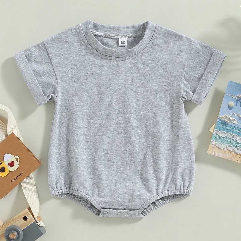 Newborn Baby Romper Summer Crewneck Romper Clothing Solid Casual Loose Jumpsuits Toddler Infant Boy Girl Cotton Playsuit XJ250712