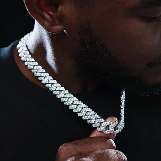 Luxury Jewelry Designer Jewelry Hip Hop Style Jewelry Chain Exaggerated Rapper Rhombus Full Diamond Original Inlaid Accessories Unisex Necklace