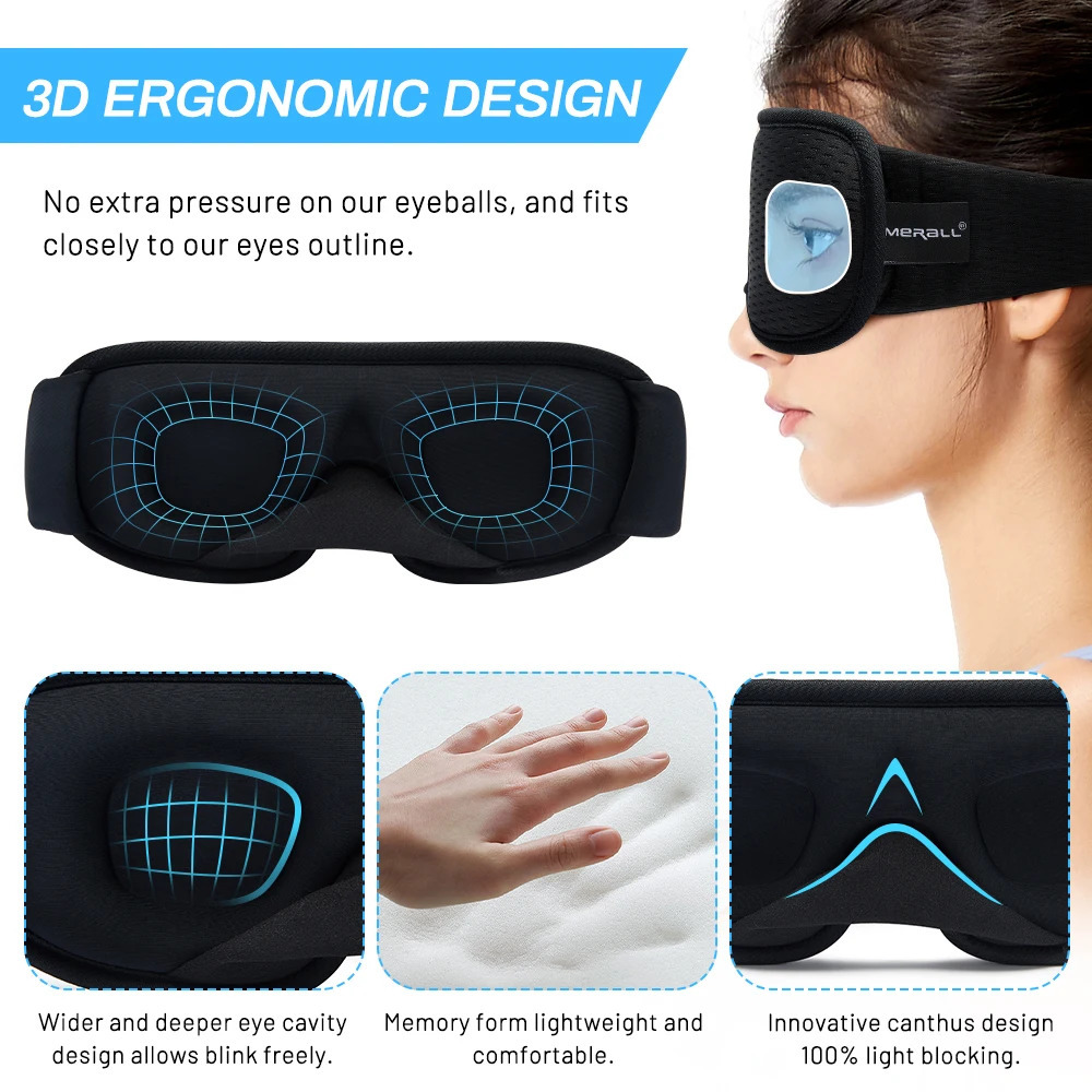 3D Sleeping Mask Block Out Light Sleep Mask For Eyes Soft Sleeping Aid Eye Mask for Travel Eyeshade Night Breathable Slaapmasker 250707