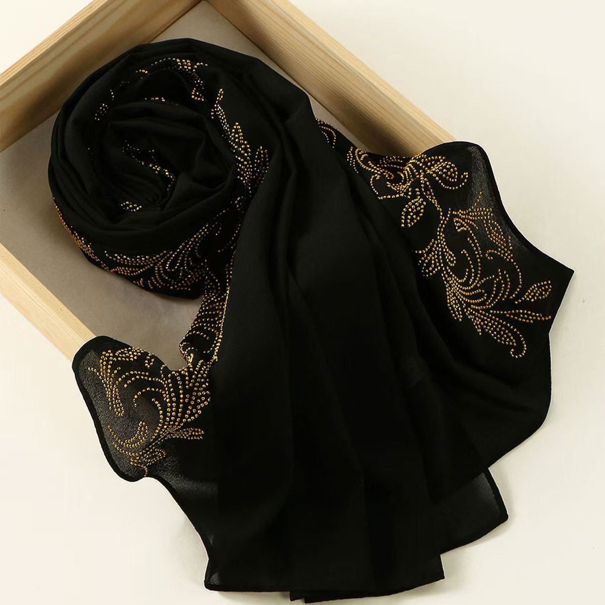 T1197 New Handmade Diamond Lace Chiffon Long Scarf All-match Fashion National Style Women's Baotou Shawl Scarf