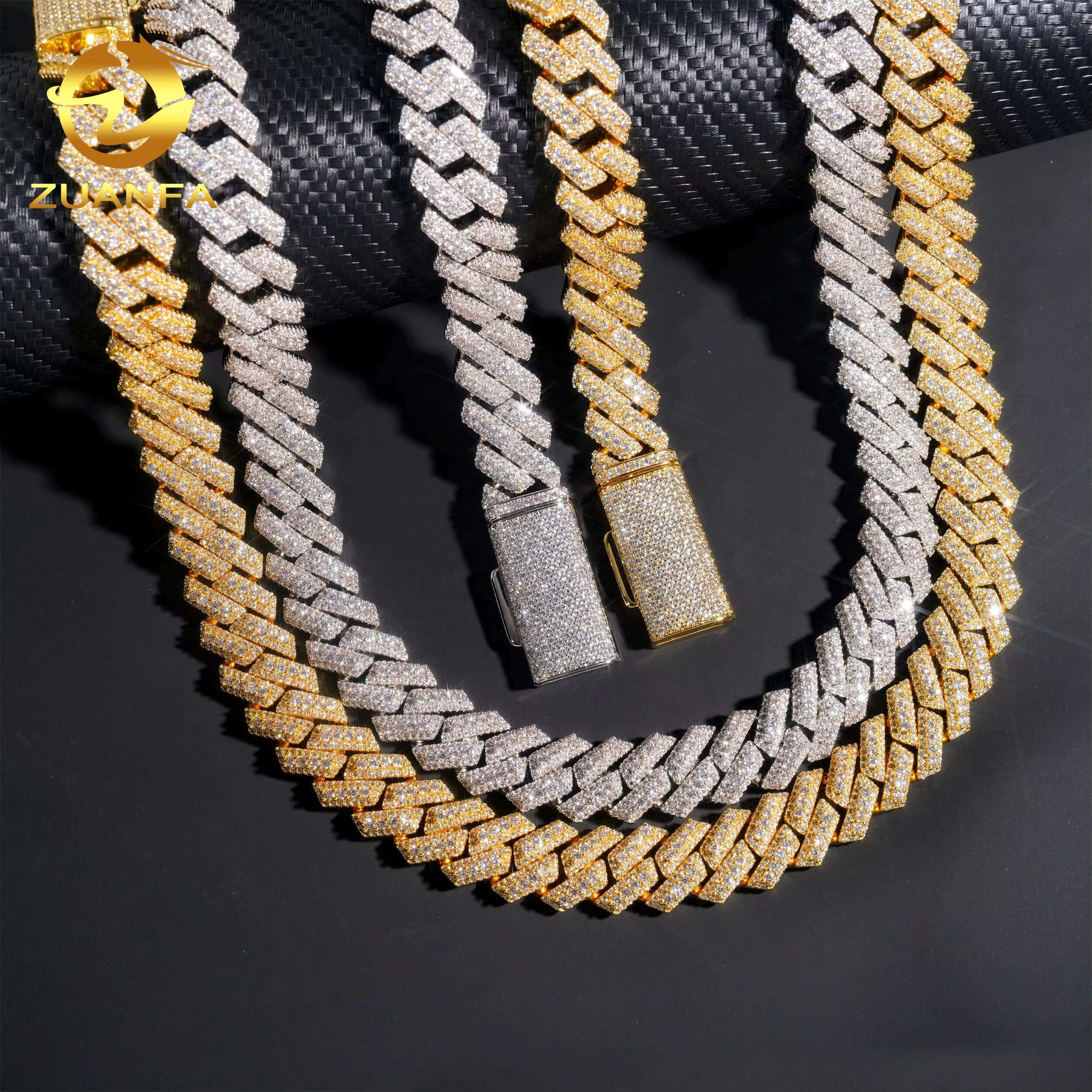 Wholesale Price Miami Men Necklace Zircon Brass Hip Hop Jewelry Iced Out 5A Cz Cuban Link Chain
