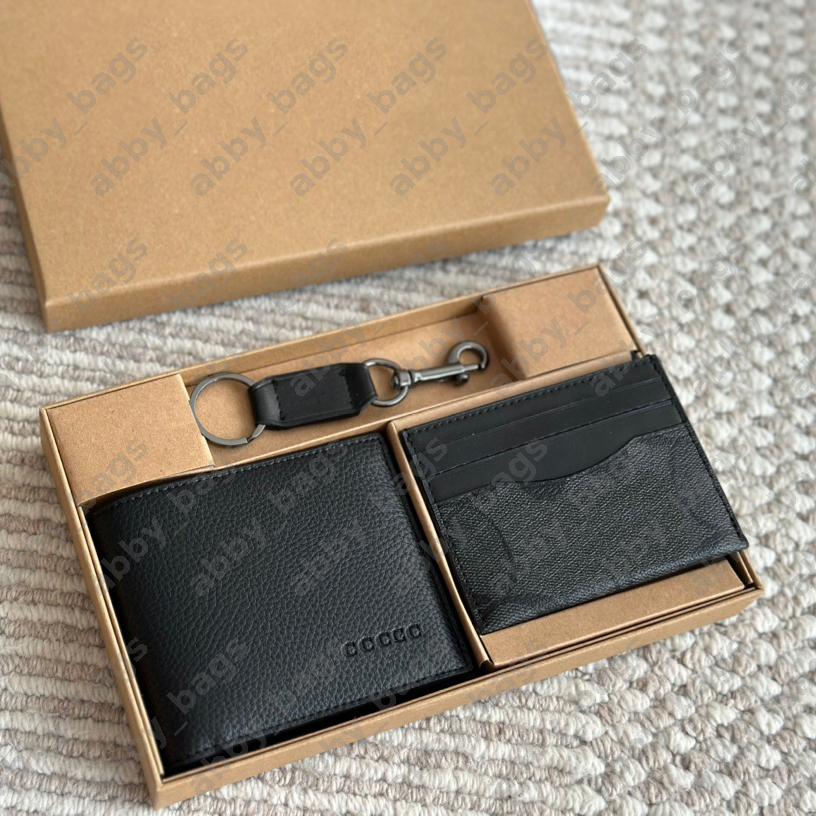 Brand Mens Wallet Designers Bag Purses Card Holder Male Luxury Gift Box Wallets Keychain Card Bag 3-piece Set Purse Black Cardholders DPD2507121
