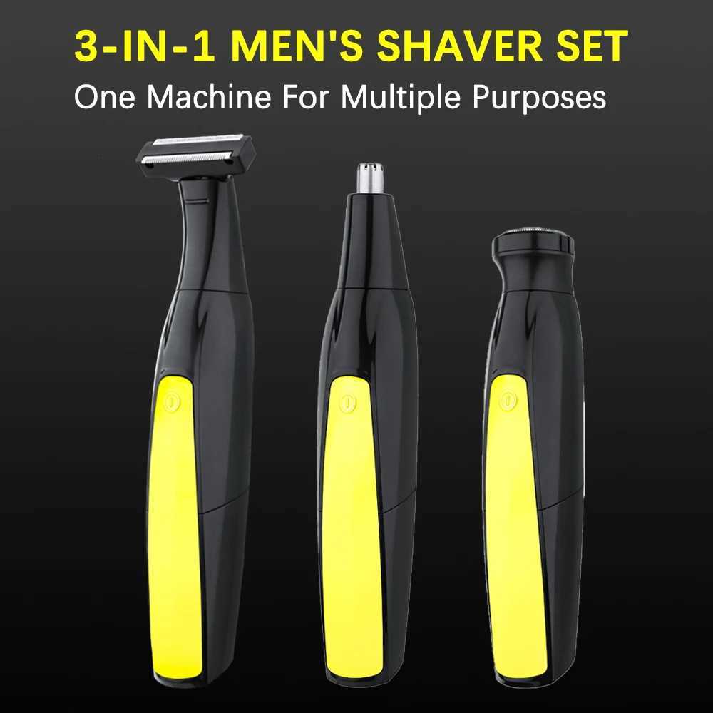 3 IN 1 Mens Electric Shaver USB Rechargeable Body Face Shaving Knife Nose Ear Hair Trimmer Electric Beard Razor Hair Clipper G250712