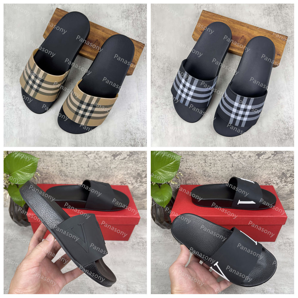 Fashion slipper sliders Paris slides Sandals Slippers For Men Women Hot Designer Unisex Pool Beach Flip Flops With Box Size 35-46