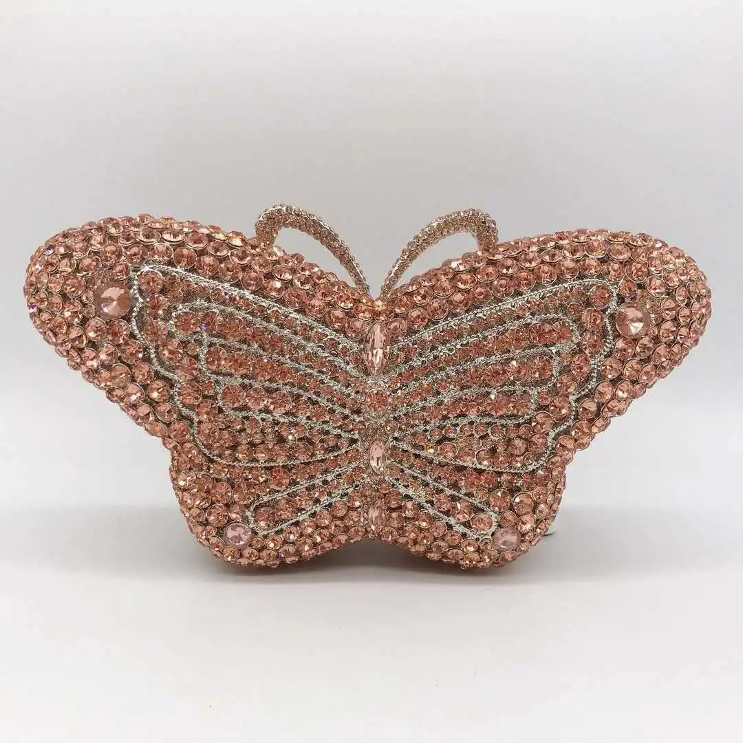 XIYUAN Butterfly RedBlue Clutch Bag Women Party Wedding Bride Evening Purse Rose Gold Fashion Day Clutches Bags 250703