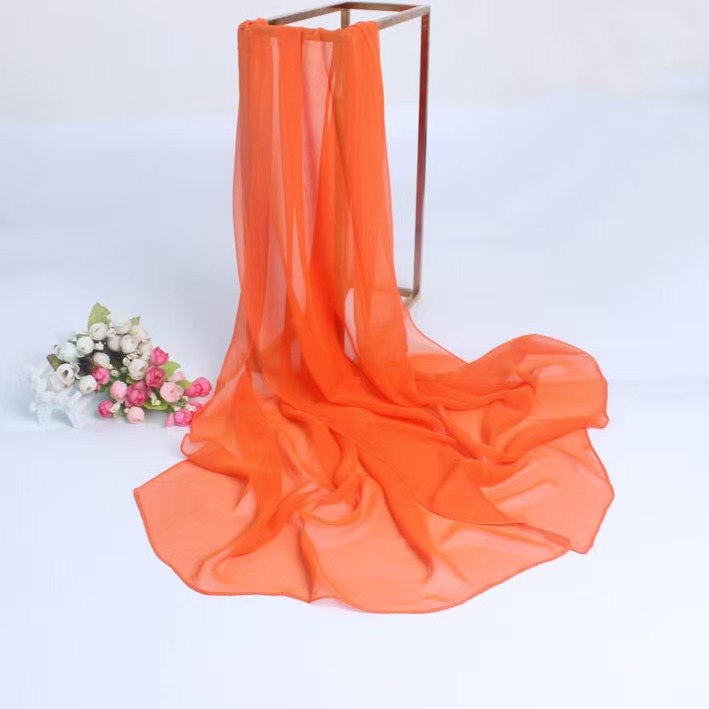 K1329 Georgette pure black spring and autumn style soft ladies all-match fashion scarf spring and summer