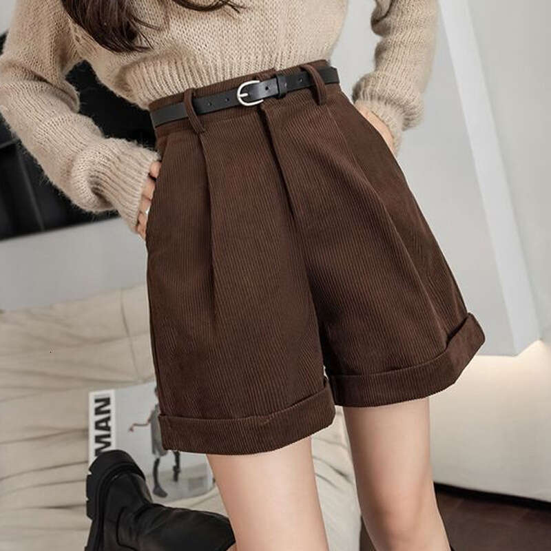 Petite Rolled Hem Suit Shorts For Women Summer New High Waist Straight Loose Fit Wide Leg Casual Pants B5