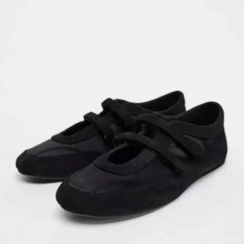 Vintage French Woman Shoe Spring New Round Flat Shoes Fi Mary Jane Shoes Versatile Women Casual Shoes Anti-Slip Ballet Shoes XJ250712