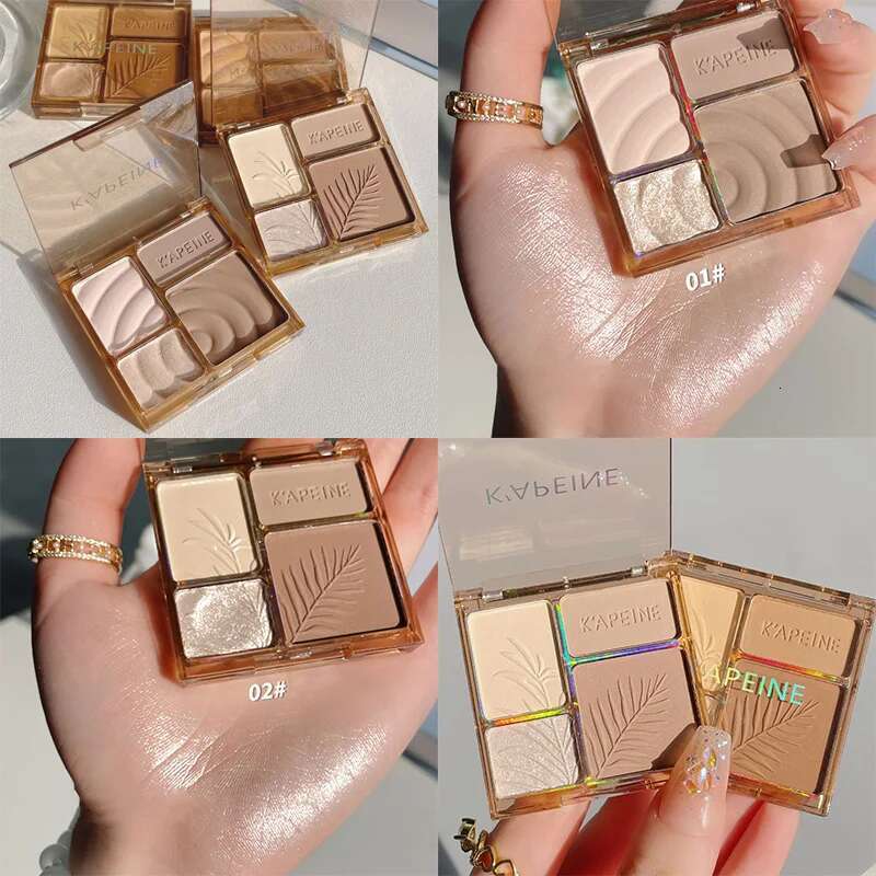 3D Facial Contouring Bronzer Cosmetics Brightening Beige Matte Highlights Palette Four-color Eye Shadow Nose Powder Makeup X250712
