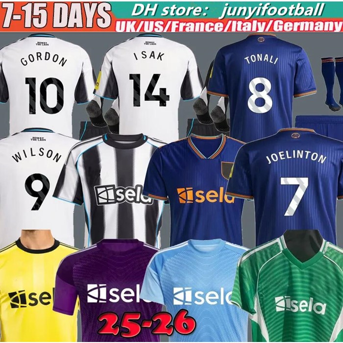 Newcaslte united 25 26 ISAK BRUNO G. Soccer Jerseys TONALI GORDON NEWCASTL E 2025 football shirt JOELINTON LIVRAMENTO NUFC jersey Men Kids kit Pre Match Kit