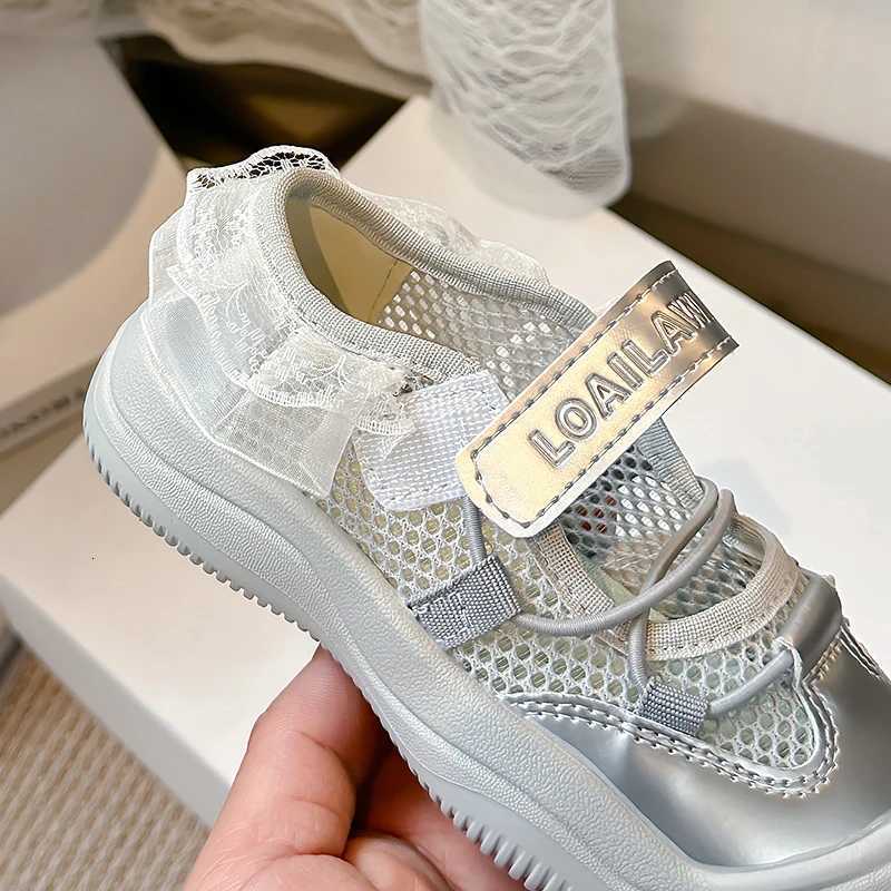 Summer Breathable Mesh Kids Casual Shoes for Girls Non-Slip Sole Toddler Beach Shoes with Lace Bordered Colorful Training Shoes XJ250712