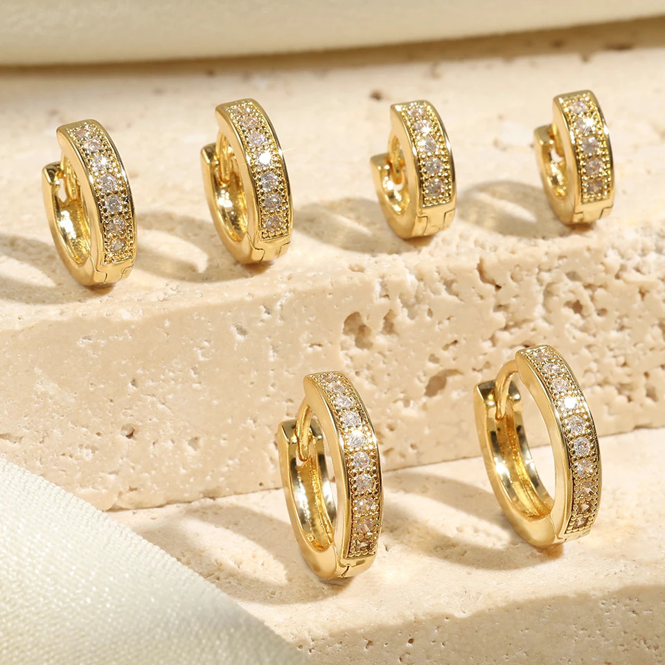 Minimal Hoop Earrings Little Crystal Zirconia Thin Helix Tragus Cartilage Earrings Piercing Jewelry 250708