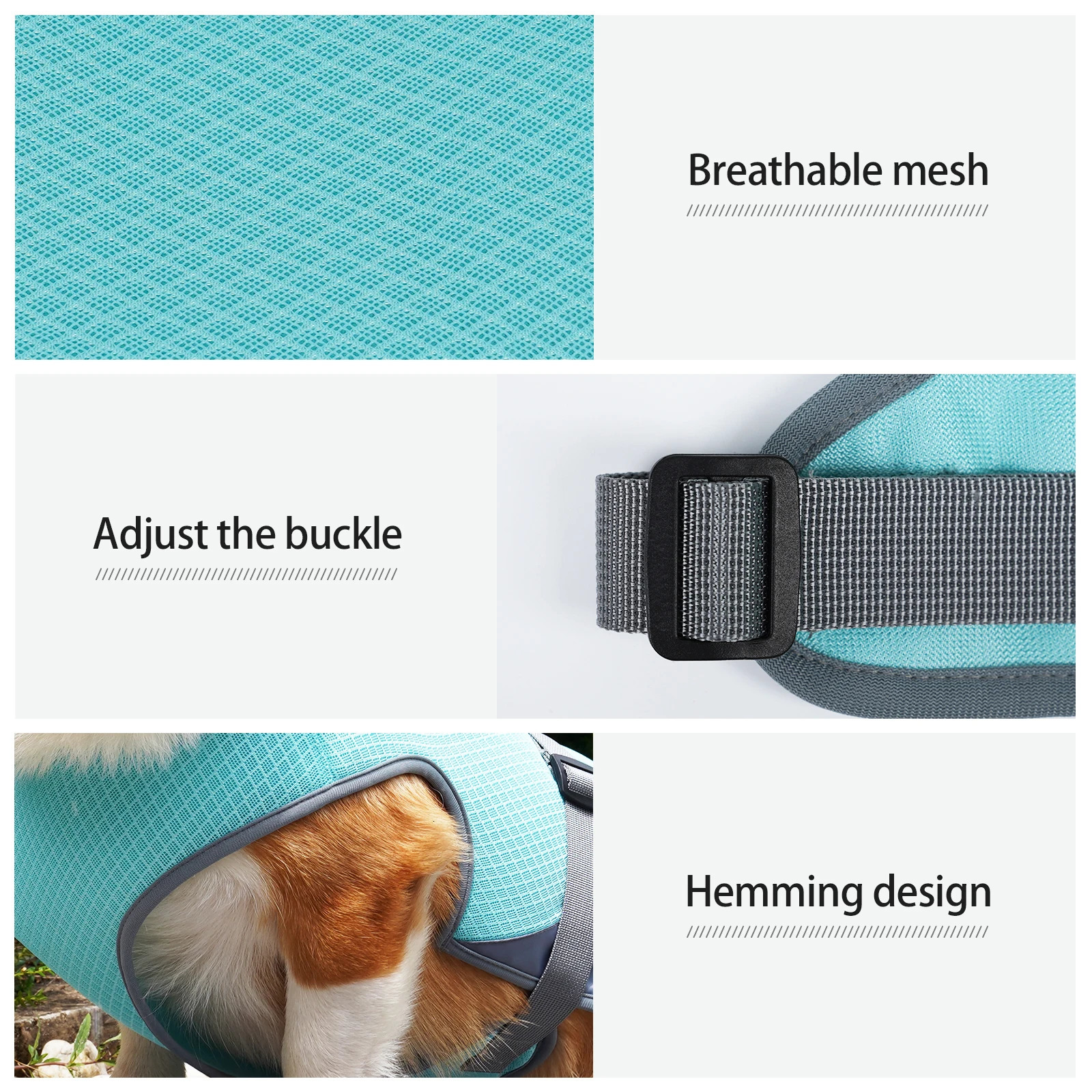 Cooling Vest - Breathable Dog Vest for Summer Days - Adjustable Lightweight Cooling Jacket with Reflective Strips 250716