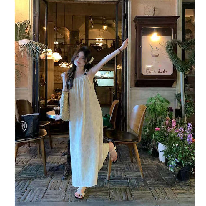 Elegant Sleeveless For Women, Age-Reducing, Petite, Summer New Style, Slimming, Beach Vacation Outfit, Strap Dress B5