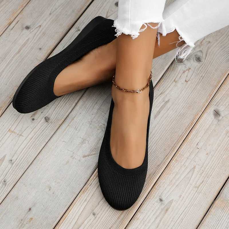 Elastic Knitting Flats Slip Shoes for Women Summer Breathable Soft Loafers Woman Lightweight Casual Shoes MomXJ250712