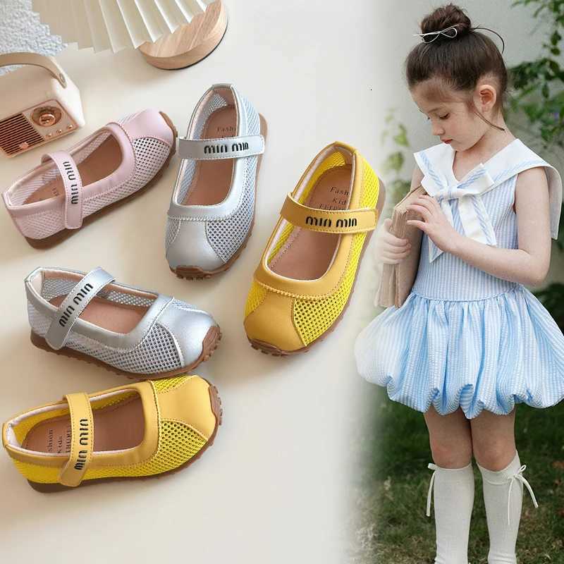 2025 Summer Childrens Girls Single Mesh Breathable Soft Soled Ballet-sle Shallow-mouth Single Shoes Kids Toddler Flat Shoes XJ250712