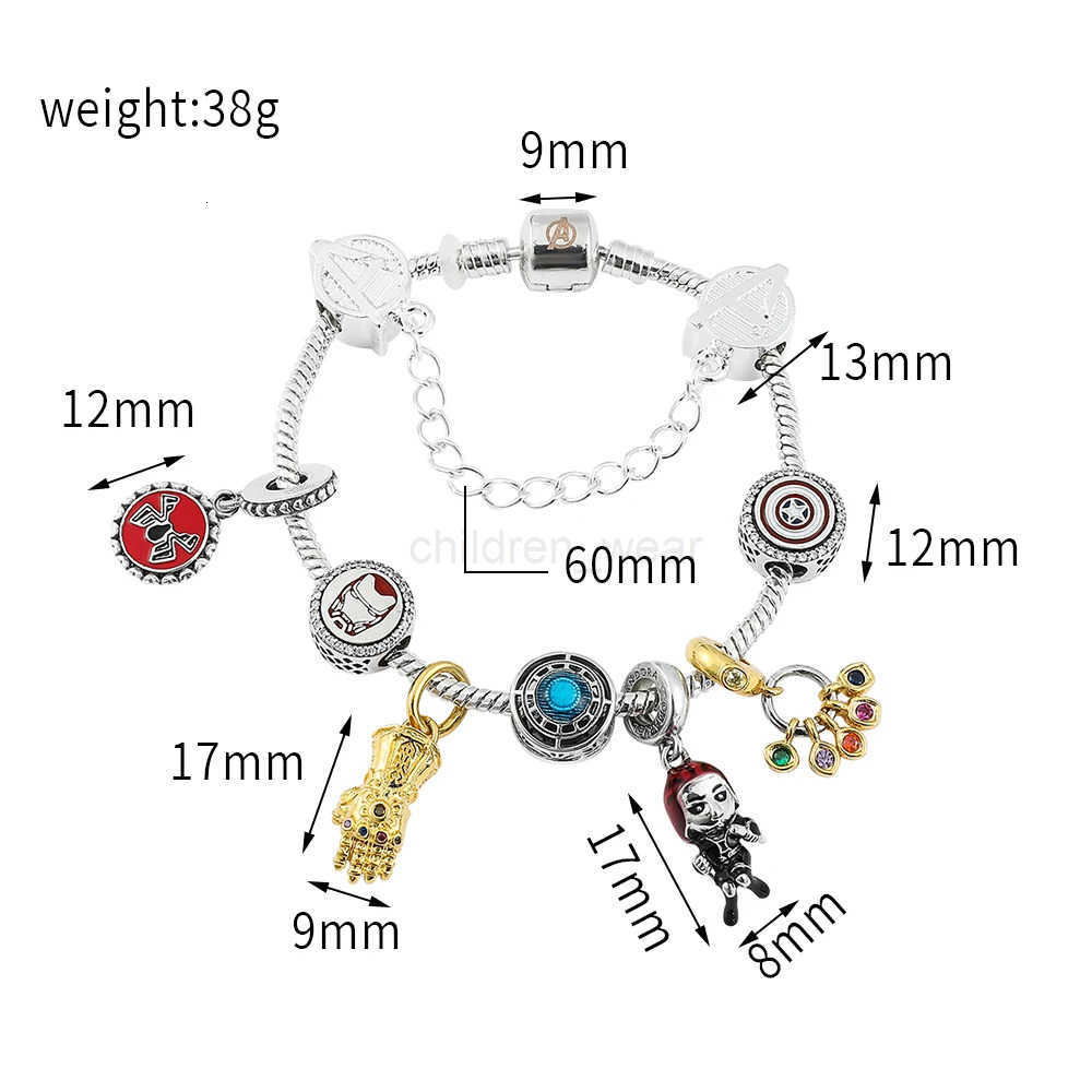 Disney Superhero Marvel Bracelet Infinity Stones Avengers Jewelry Aesthetic Charm Bracelet Metal DIY Crystal Beads Brand Bracelets for Women W20250712