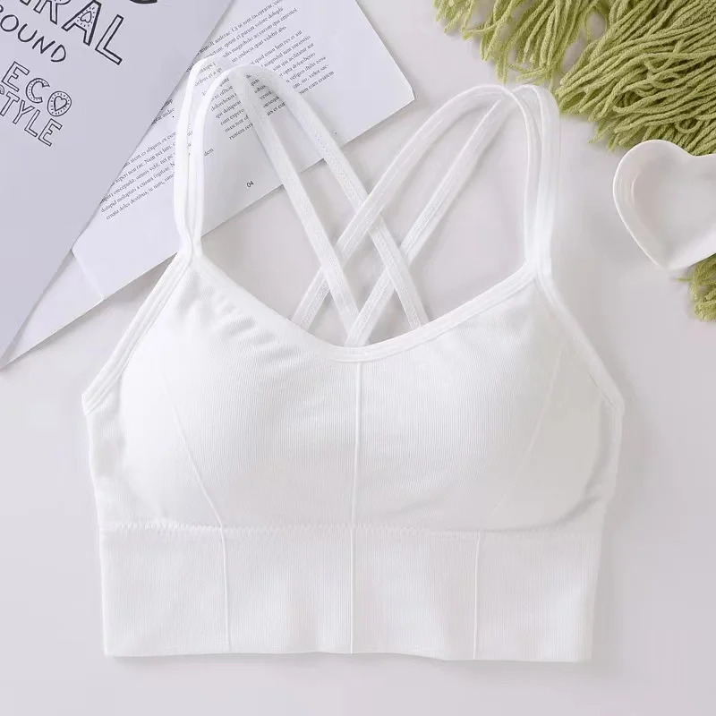 Sexy Women Tops Back Cross Strap Tank Top Push Up Running Sports Bra Breathable Soft Fitness Beauty Solid Color Yoga y250708