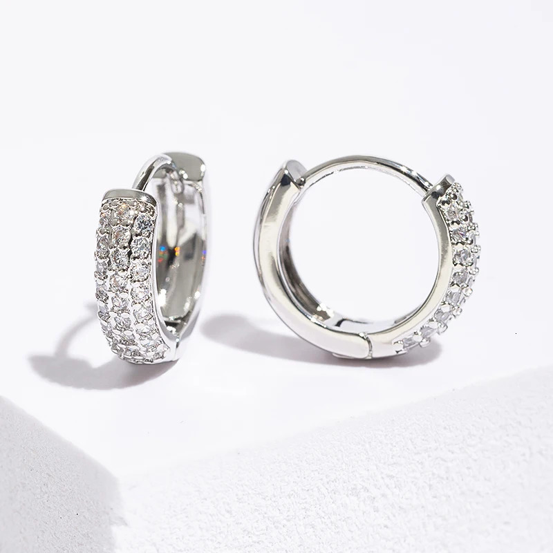 Stainless Steel Hoop Earrings For Men Cool Shiny Zirconia Small Huggie Cartilage Earring Punk Helix Tragus Piercing Jewelry 250812