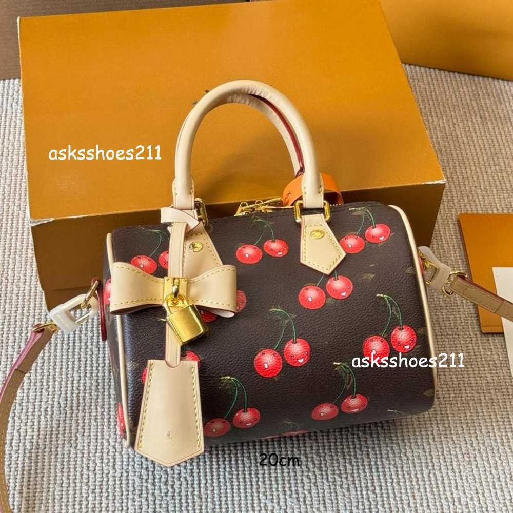 Evening Bags designer Shoulder Bags Top Designer Mini Nano 16cm Cherry Bag Women Leather Crossbody Luxury Brand Embossed Purse Brown Flower Handbag pillow bag 20cm