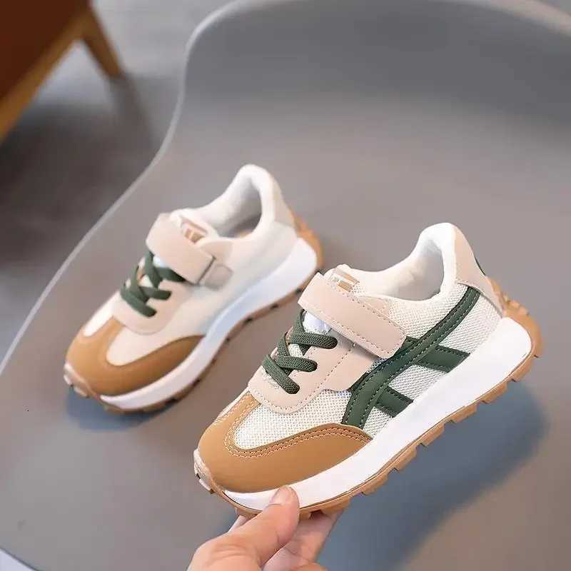 Childrens Casual Sports Shoes Mesh Breathable Comfortable Fashion Round Toe Kids Hook Loop Soft Soled Thick Flat Shoes Non Slip XJ250712