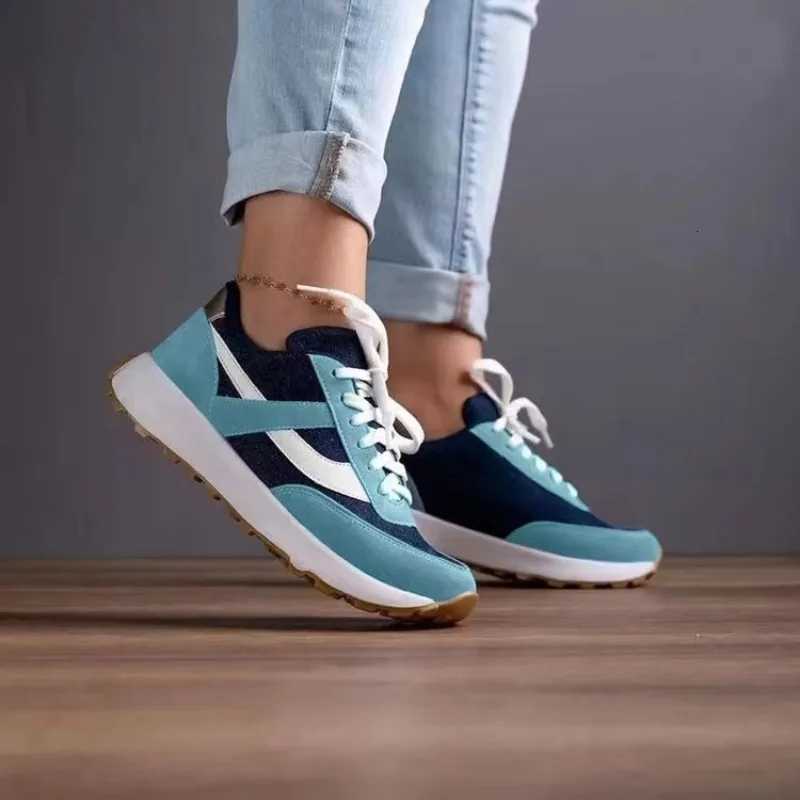 2024 Women Sneakers Platform Shoes Leather Patchwork Casual Sport Shoes Ladies Outdoor Running Vulcanized Shoes Womens SneakersXJ250712