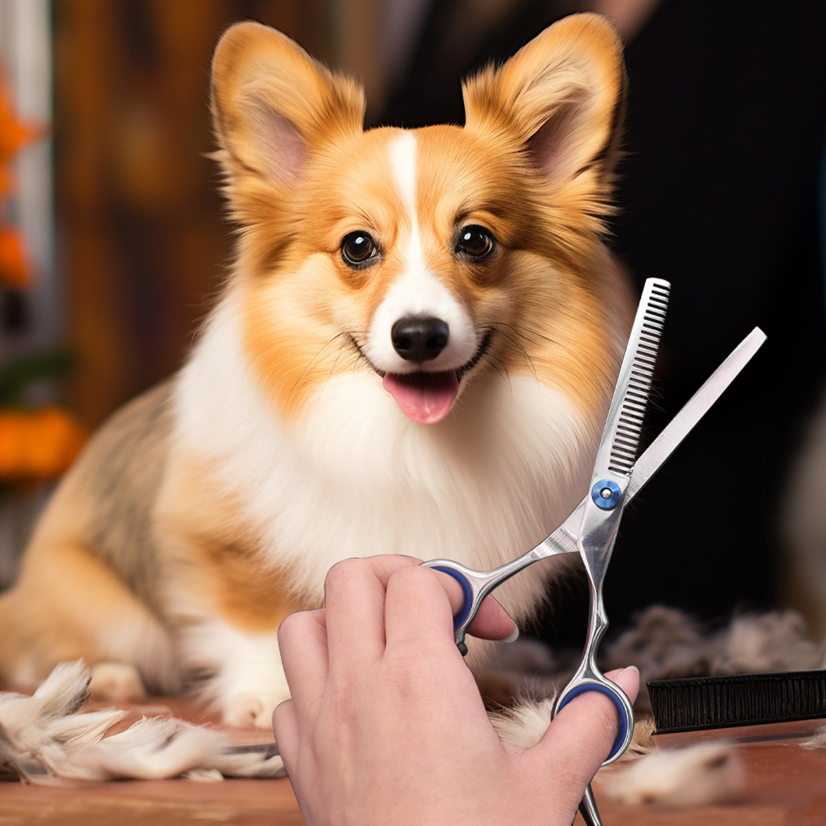 Pet Grooming Special Tool Groomer Stainless Steel Straight Thinning Scissors Dog Hair Cutting