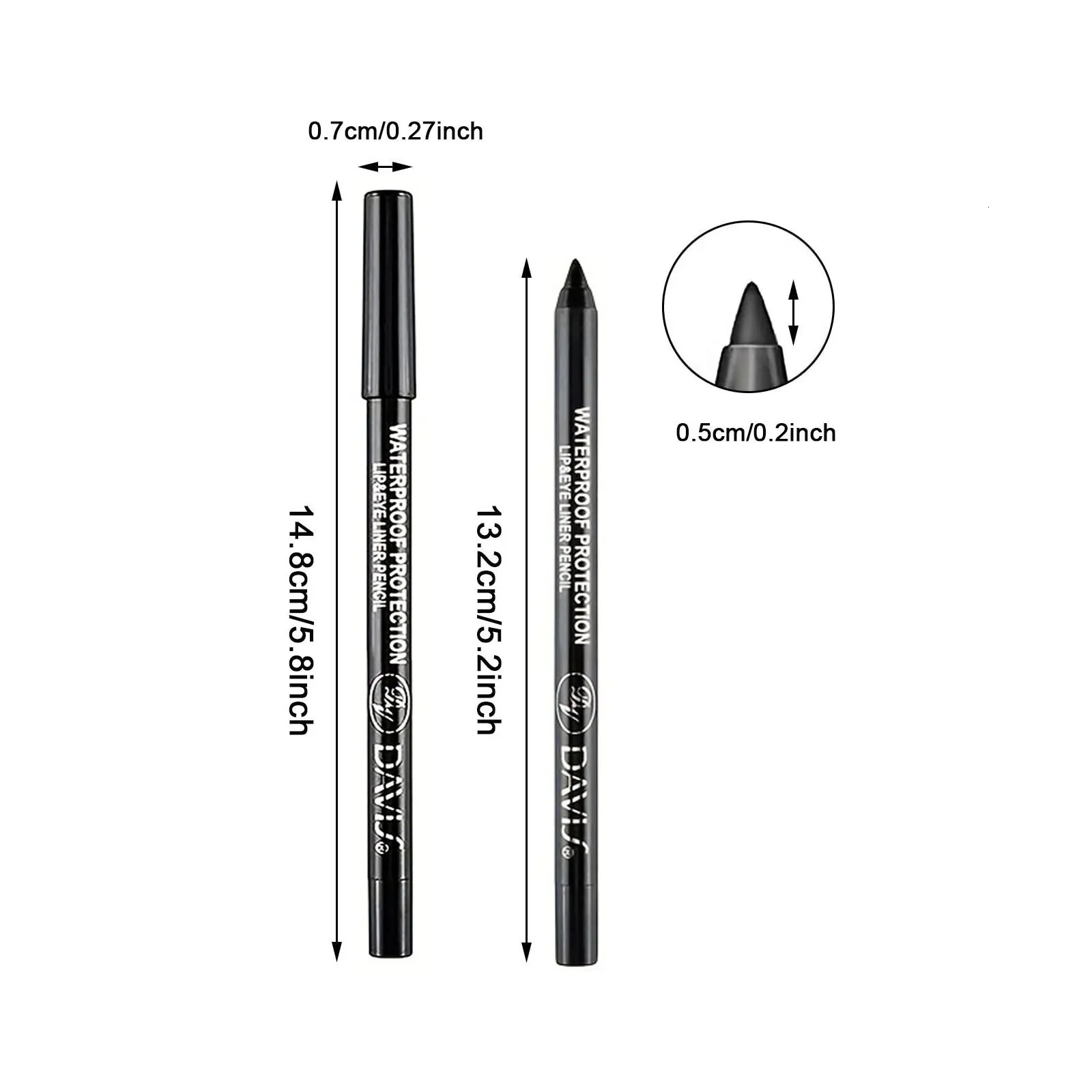 Smudge-Proof High-Shine Waterproof Eyeliner Pencil - Long-Lasting Ethically Made Black Multicolor Options 250712