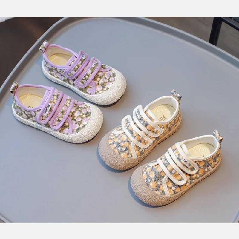 24Autumn New Floral Canvas Shoe Fashion Casual Shoes for Girls Toddler Walking Shoes Kid Sports Shoes Kid Shoes XJ250712