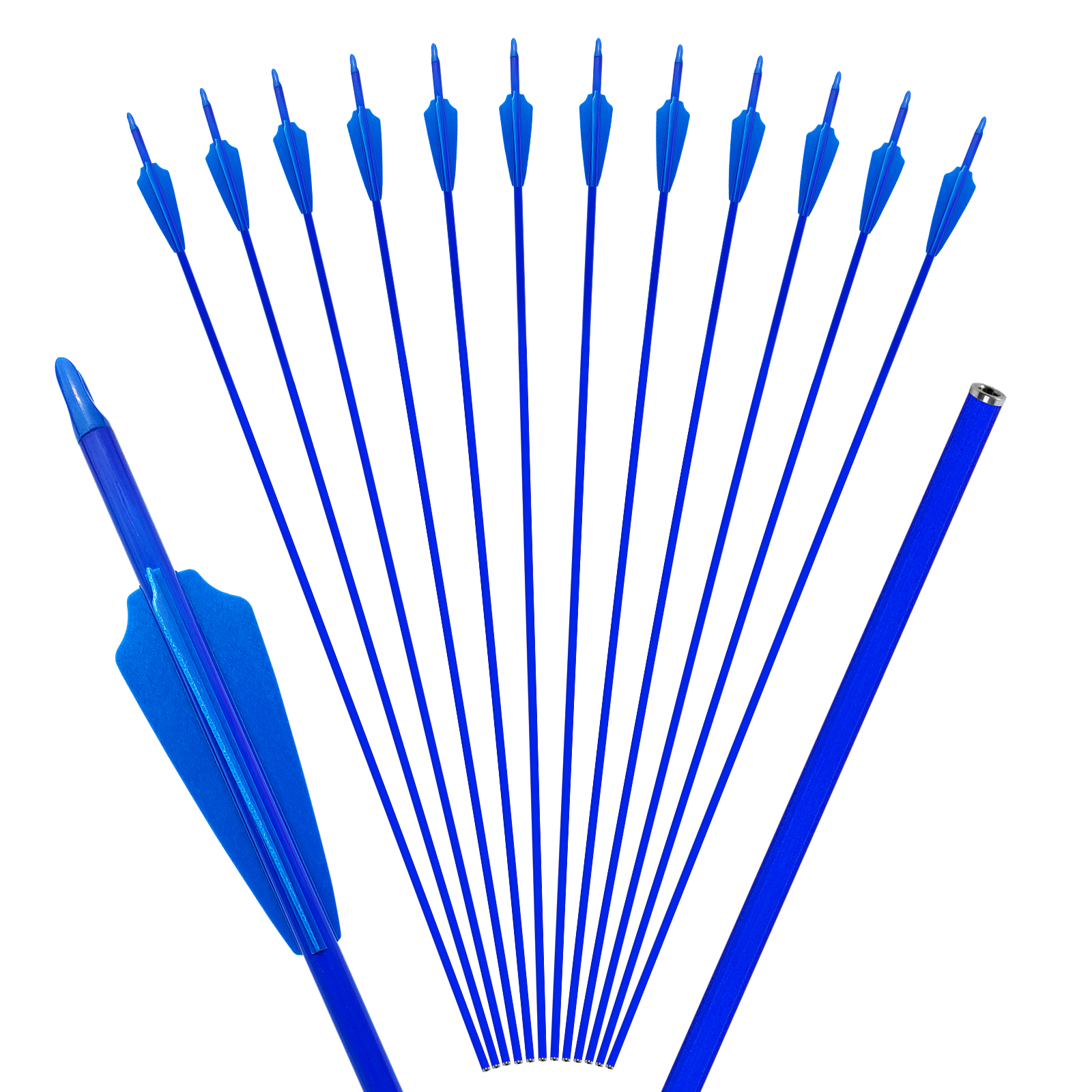 31inch Targeting Arrows Without Arrowheads Spine250-600 Carbon Fiber Archery Arrows 6.2mm Practice Arrows for Recurve Bow and Compound Bow (Pack of 12