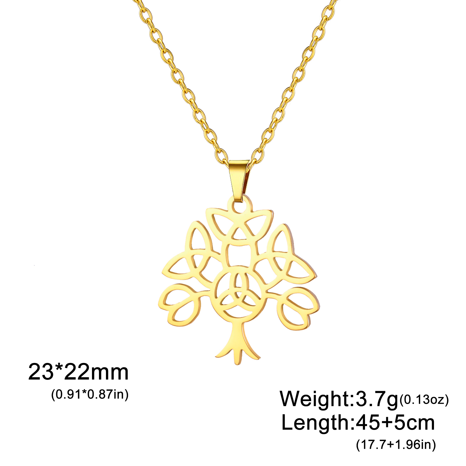 Pendants Lucktune Celtics Knot Triquetra Pendent Necklace Vintage Stainless Steel Irish Lucky Women Jewelry Power Of Tree Symbol