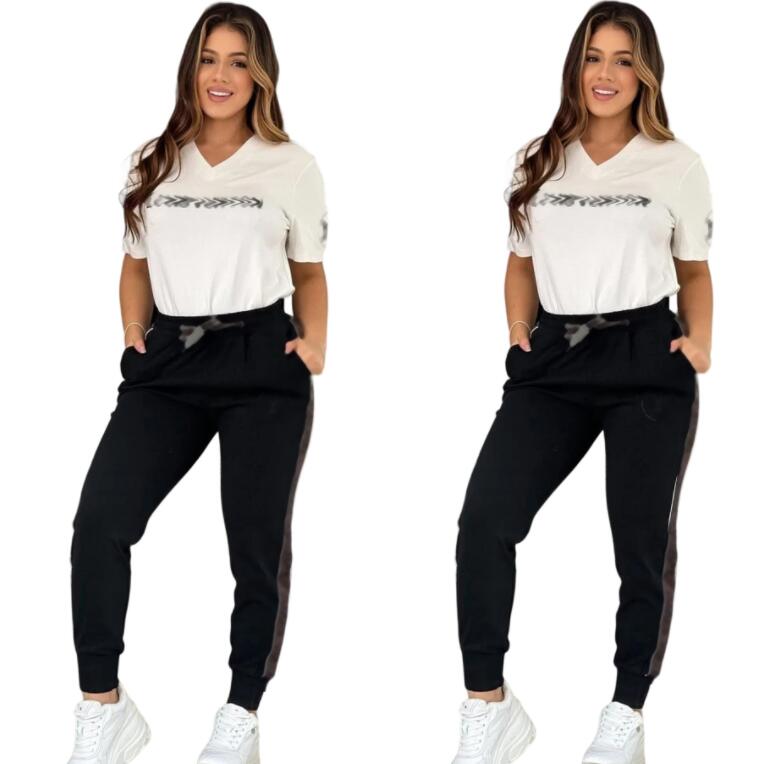 designer Tracksuits Womens Printed Sportswear Luxury Round neck T shirts and jogging pants Casual Sports Set autumn 2-Piece Jogging Set