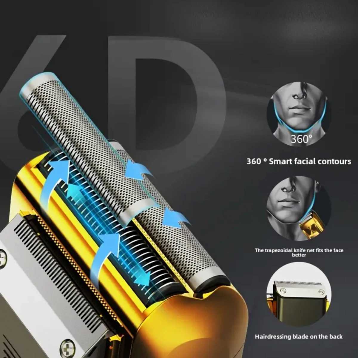 Beard Shaver Trimmer For Men Electric Beard Shaper Professional Barber LED Digital Display Rechargeable Lithium Battery G250712