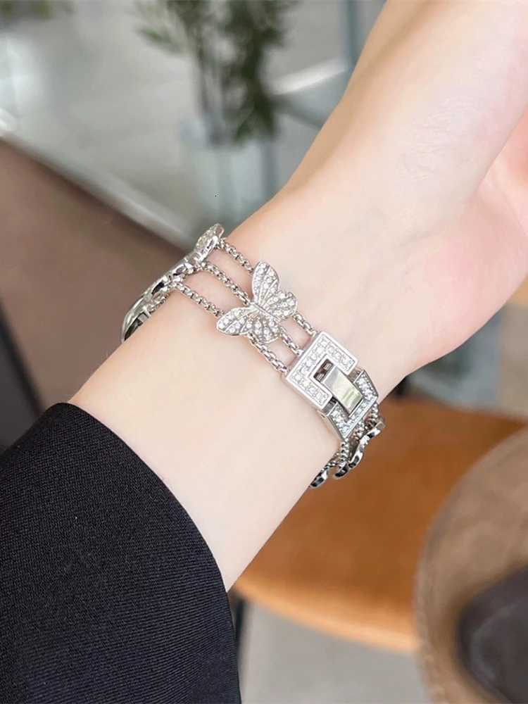 Starlight Glitter Diamond Metal Chain Band For ple 9 7 8 SE 6 5 4 Luxury Wen Str For i 41mm 40mm 45mm watchband Y250712