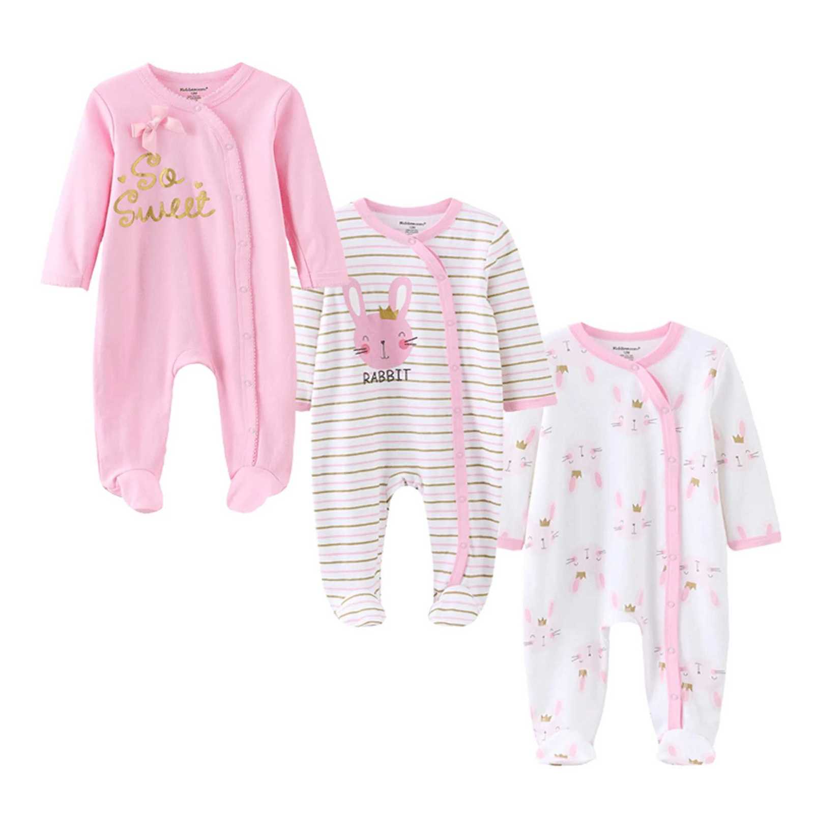 3 Pcs/Lot Autumn Winter Unisex Long Sleeve Baby Boy Girl Romper 100% Cotton Soft Newborn Jumpsuits Clothing XJ250712