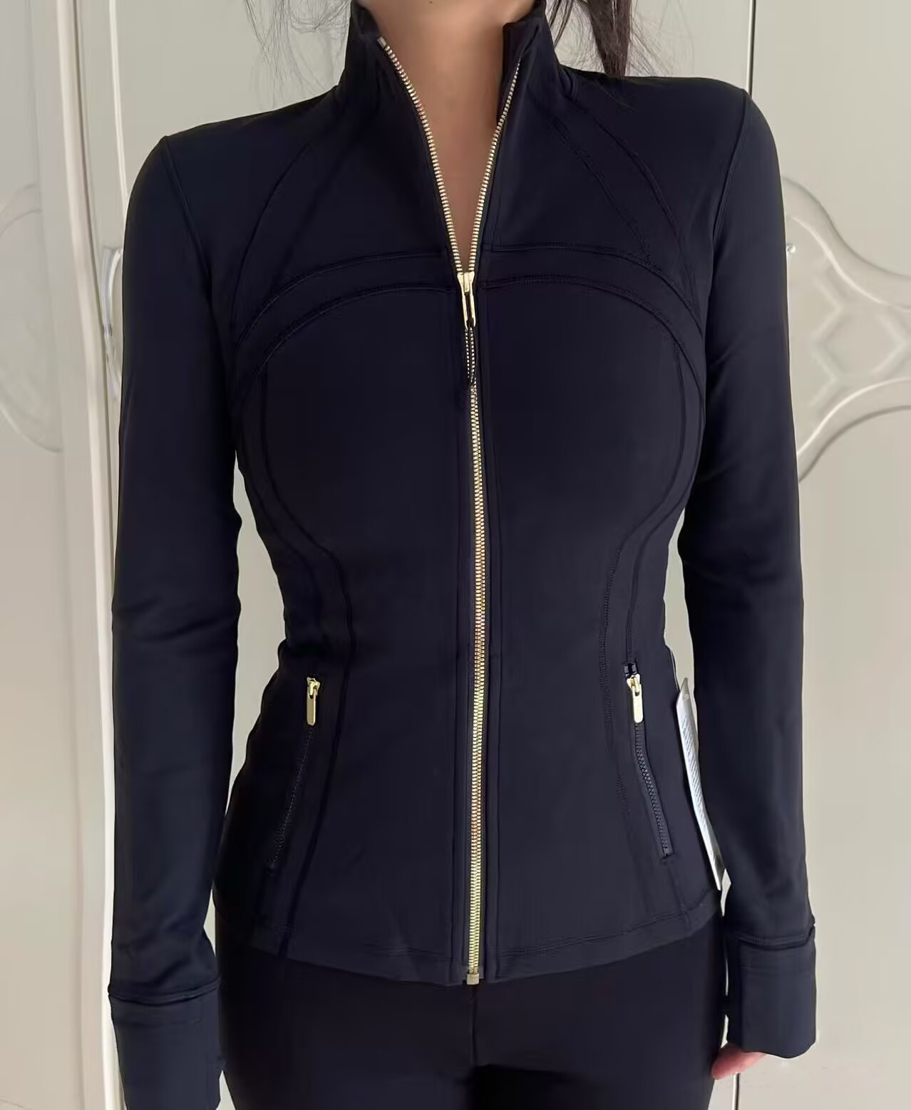 Womens Yoga Jacket Define Workout Sport Coat Fitness gold zipper Luluitys Lemonize sets Jackets Sports Quick Dry Activewear Zip Up Sportwear Women Sweatshirt