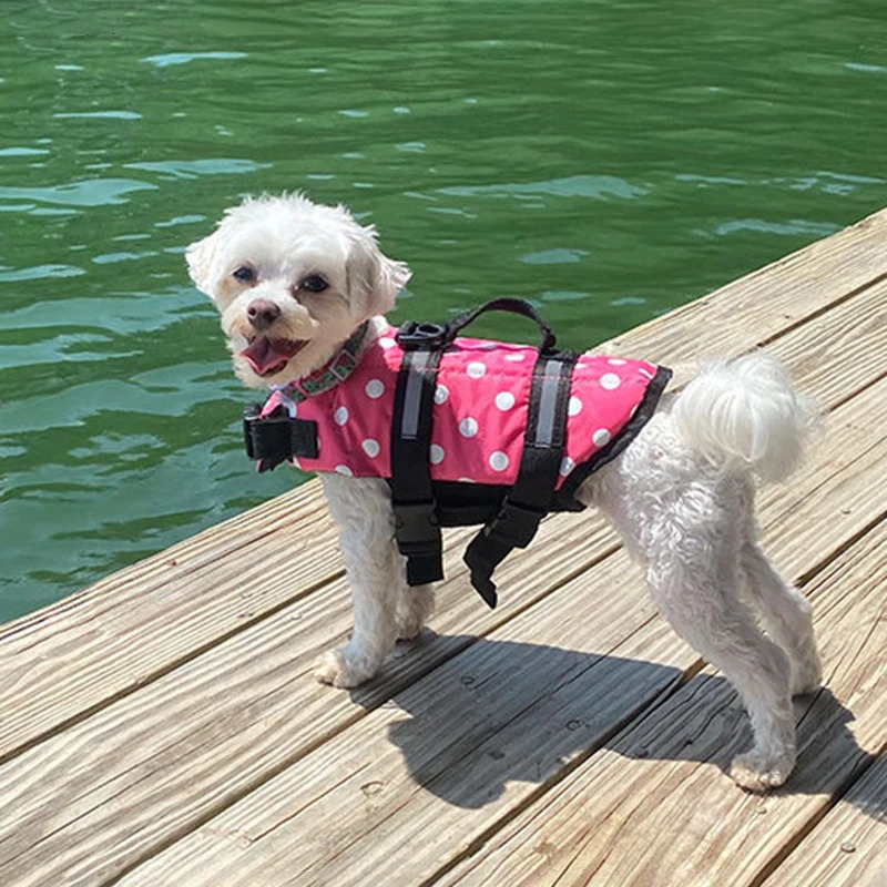 Enhanced Buoyancy Pet Lifejackets Summer Dog Life Jacket Reflective Adjustable Large Dogs Swimwear Safety Vest Surfing Sailboat 250716