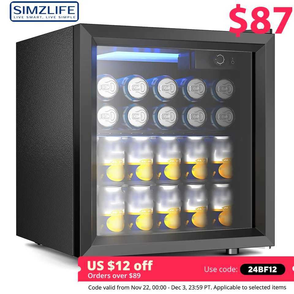 SIMZLIFE Mini Fridge 13 cuft 48 Can Beverage Refrigerator Cooler for Beer Drinks Wines Beverage Fridge with Adjustable Shelves L250712