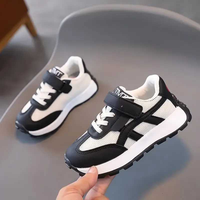 Childrens Casual Sports Shoes Mesh Breathable Comfortable Fashion Round Toe Kids Hook Loop Soft Soled Thick Flat Shoes Non Slip XJ250712