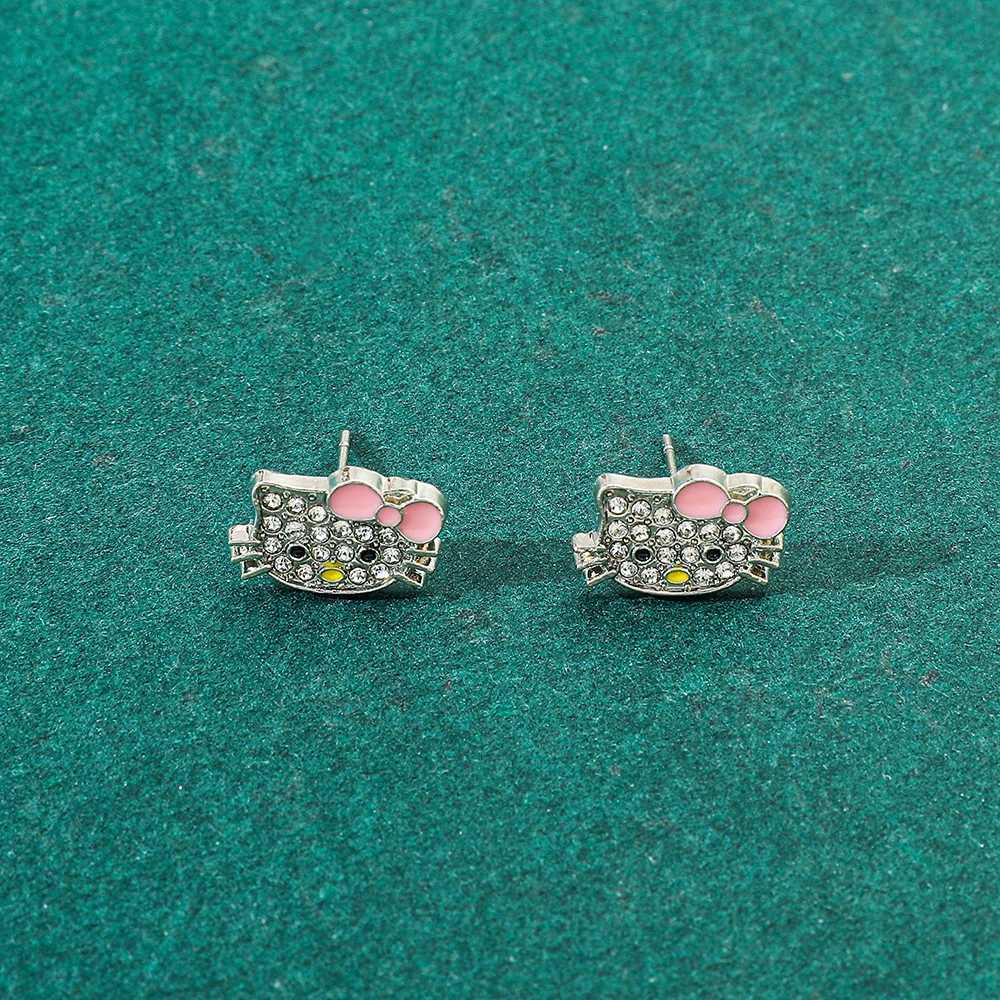 Sanrio Cartoon Anime Hello Kitty Earrings Fashion Cute Kitty Cat Ear Studs for Women Girls Jewelry Accessories Gifts w250716