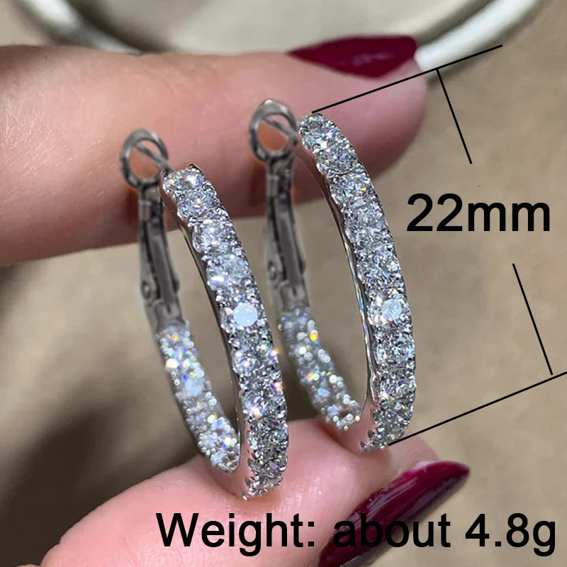 Huitan Classic Round Circle Hoop Earrings with Round Cubic Zirconia Exquisite Temperament Womens Earrings Jewelry Gifts 250708