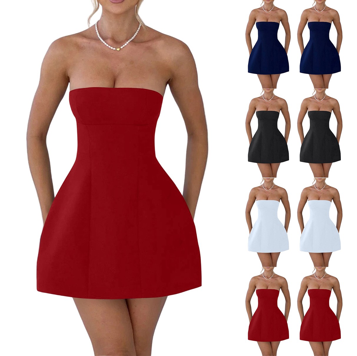 2025 Women’s Off-Shoulder Bodycon Dress - Summer Sleeveless Cocktail Party Mini Dress, High Waist Ruched Design Sexy Fashionable