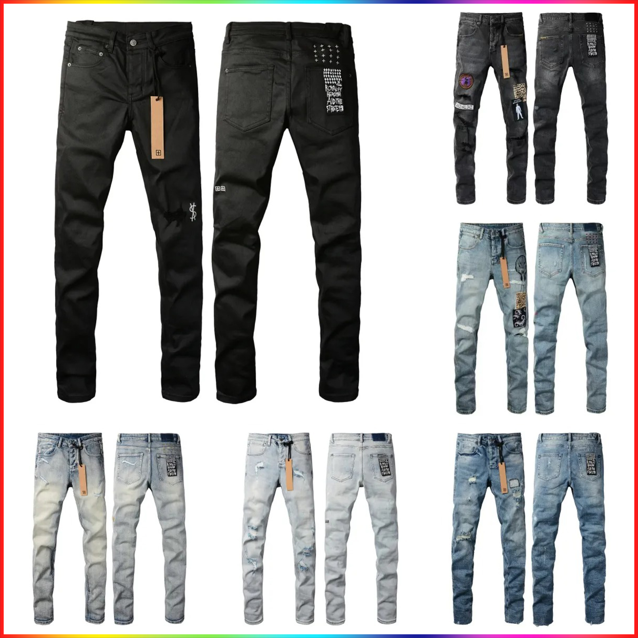 Designer jeans ksubi jeans Luxury casual Ripped Biker Slim Straight men's jeans ksubi denim jeans Stacked Skinny jeans Trendy Brand Retro Hole Ripped Joggers Pant