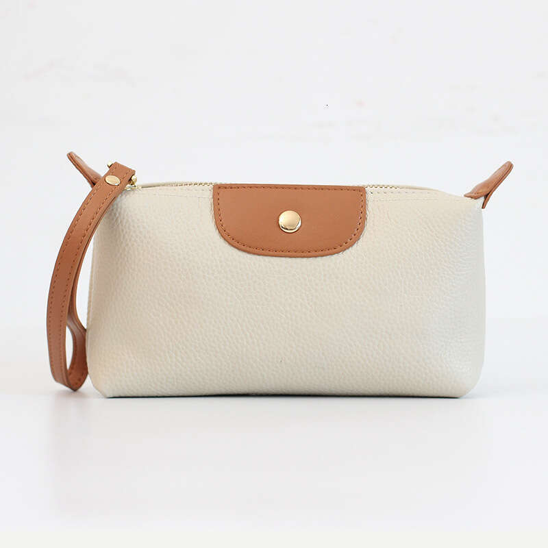 Genuine Clutch Women, Elegant, Can Hold Phone, Cowhide Wrist Strap, Soft Leather Zipper Long Wallet, Makeup Bag for Women